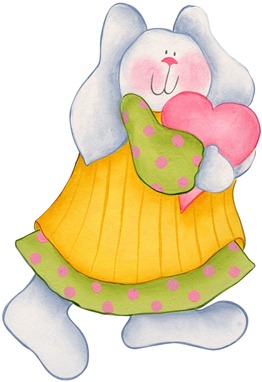 imagens decoupage clipart figura decoupage  Bunny with Heart01