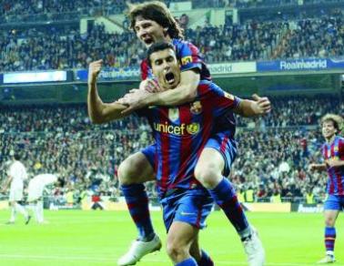 Messi and Pedrito scored at Bernabeu
