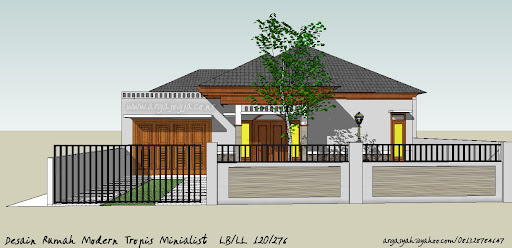  Desain Rumah Modern Tropis Minimalist LB/LL 120/276
