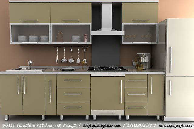Desain Furniture Kitchen Set Mungil Pada Ruangan Yang 