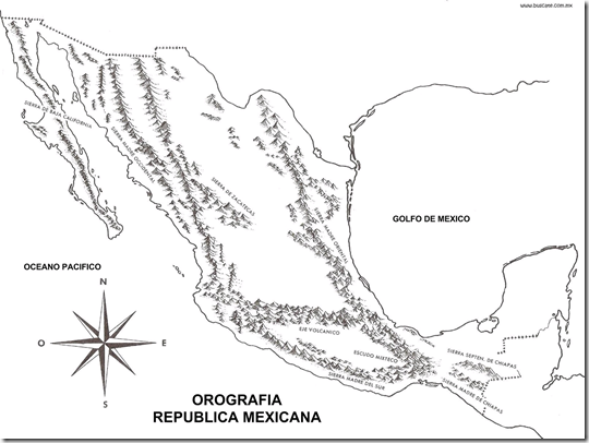 Mapa de las montañas de México