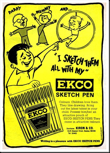 Ecko Sketch Pens Ad Indrajal Comics Mar 1977