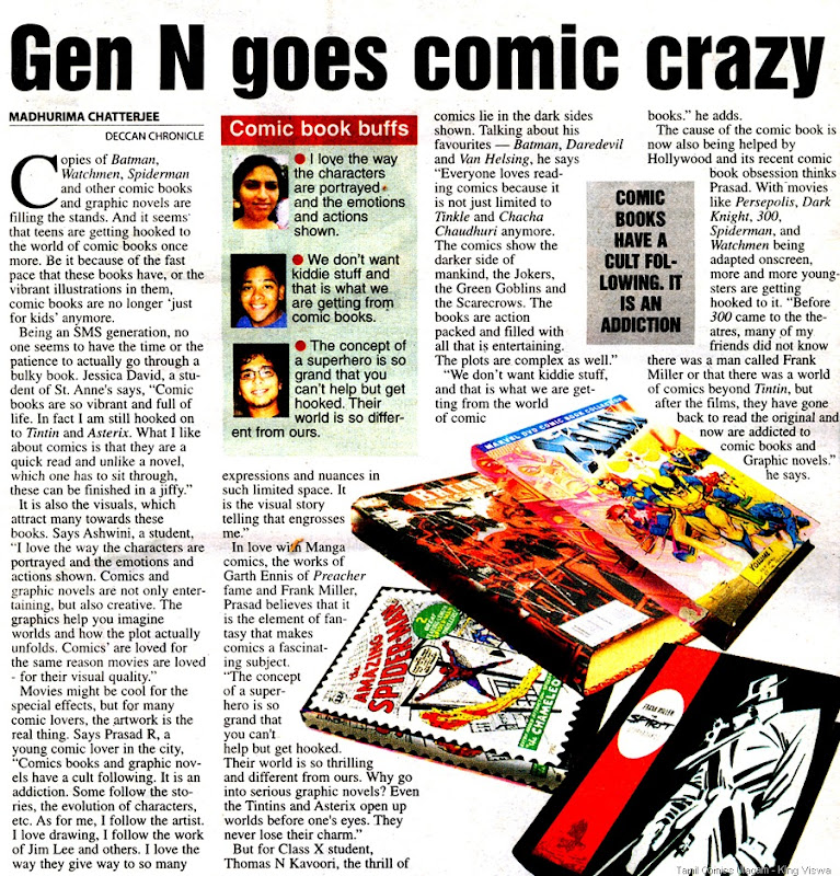 Deccan Chronicle Chennai Chronicle Page 25 Dated 24th April 2009 Gen N & Comics