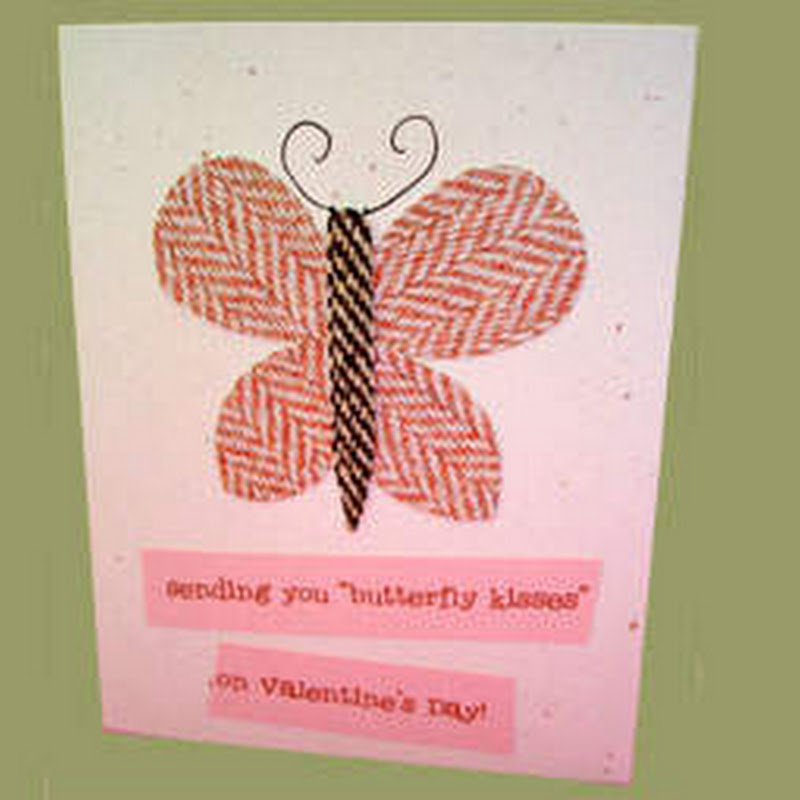 Manualidades San Valentín tarjeta besos de mariposa