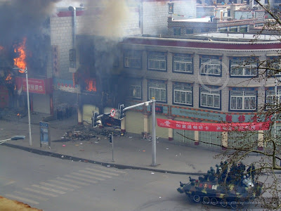 Tibet Riots - blurred faces - Lhasa, Tibet
