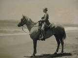 Nancy Brown as a teenager on her Quarter Horse Pampa at Point Reyes National Seashore, California 