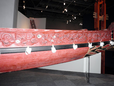 Intricate Carving on a Maori Canoe