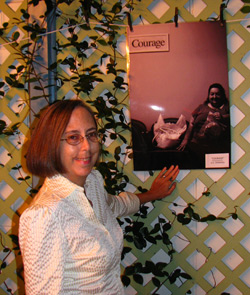 2009 Portraits of Hunger winner G.K. Sharman with her photograph titled “Courage.”