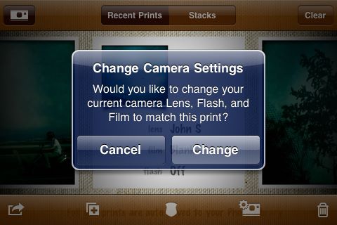 可直接將目前相機的鏡頭、閃燈及底片更改為和選定相片相同的設定。