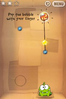 當糖果接觸到輕飄飄的泡泡，就會開始往上飄