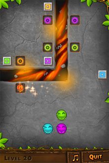 地面上凹陷的圓點是傳送門，同色的Kiko只要經過就會被傳送到相對應的傳送門