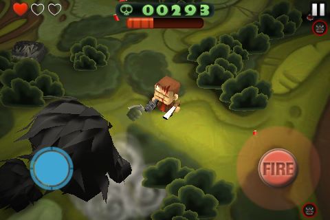 除了基本配備的單把連射手槍之外，玩家可藉由掉落的武器箱取得殺傷力更強的短槍或榴彈槍。