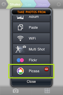 在輸入輸出照片的選項中，又多了Google網路相簿Picasa與部落格Blogger的功能。在輸入輸出照片的選項中，又多了Google網路相簿Picasa與部落格Blogger的功能。