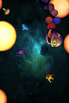 旅程中偶爾會看見玻璃碎片、皇冠、木馬等物品孤零零地飄蕩著