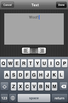 對話框設定好之後，只要在空白處輕點兩下，就會跳出文字輸入鍵盤
