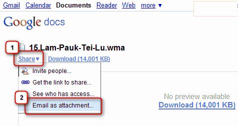 Share as email attachment