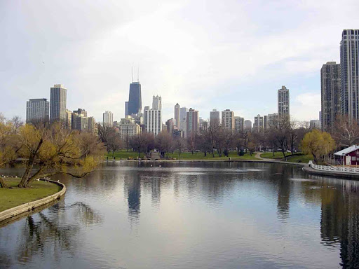 View of the Chicago skyline from Lincoln Park For more Wordless Wednesdays