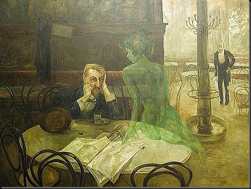 viktor oliva - pijący absynt 1901