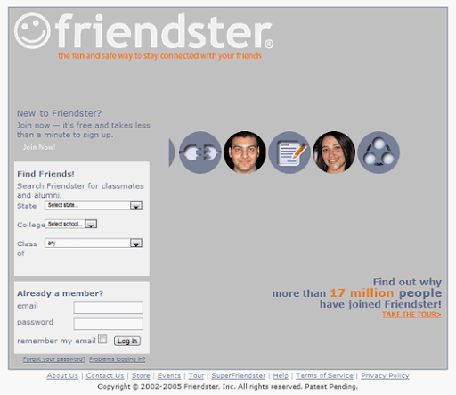 Amidst steady growth in membership, Friendster released several login page 