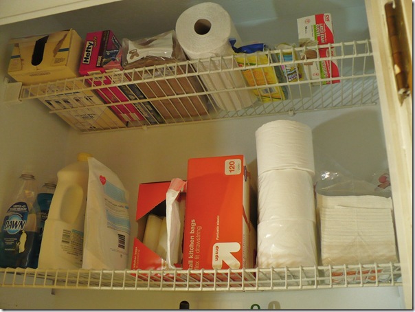 organized utility closet shelves