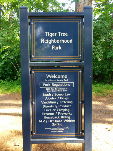 Tiger Tree Neighborhood Park North Sign