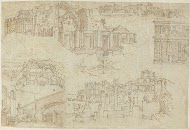 Ruïnes en gebouwen in Rome en Antwerpen