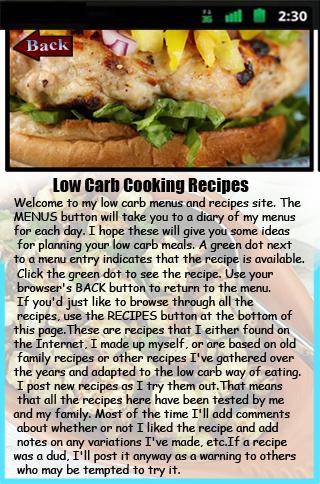 Low Carb Cooking Recipes