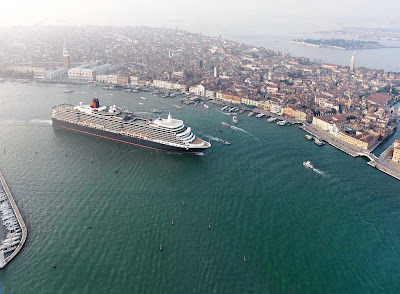 Get remarkable views of Venice's timeless landmarks as Queen Elizabeth sails through the Grand Canal. 