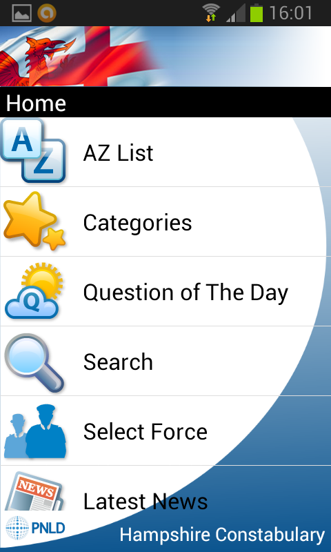 Android application Ask the Police screenshort