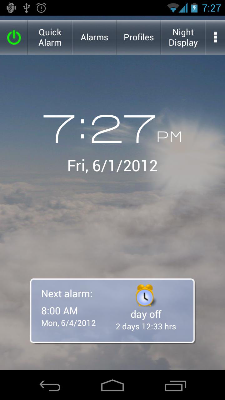 Android application Gentle Alarm screenshort