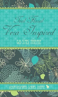 Free Teal Floral Theme GO SMS APK for Android