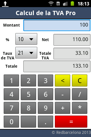 Android application VAT Calculation Pro screenshort