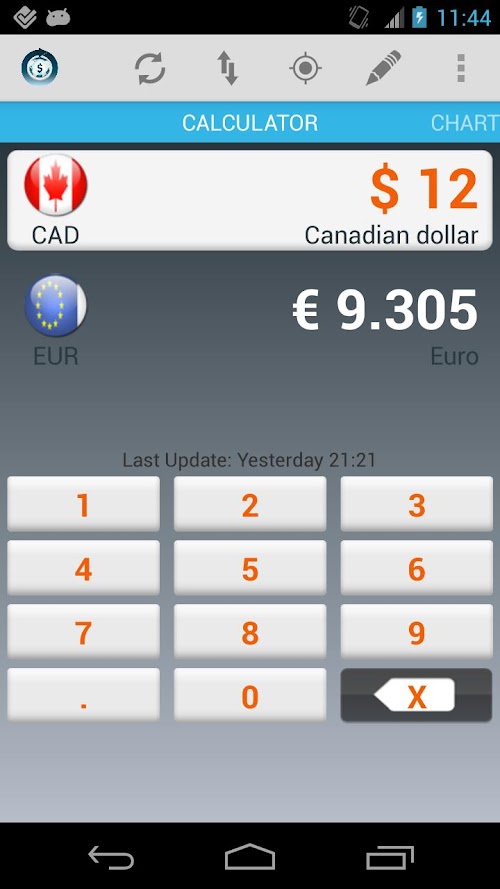 Android application Currency Calculator Pro screenshort