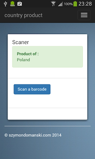 Country Product Barcode scaner