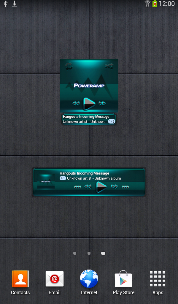 Poweramp widget BLACK Turquois Screen 2
