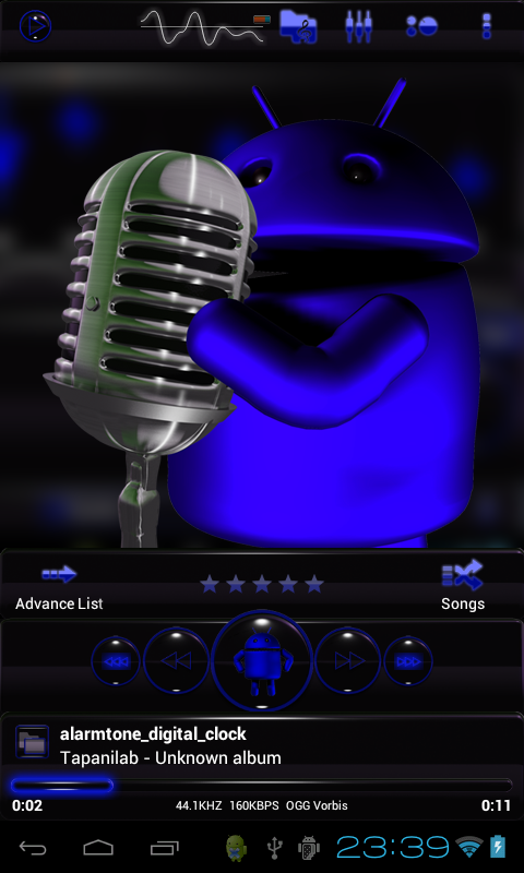 poweramp skin android blue Screen 2