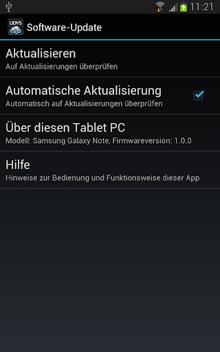 Update App für ODYS Tablet PCs