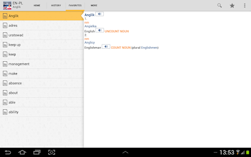 English<>Polish Dictionary TR Screenshots 14