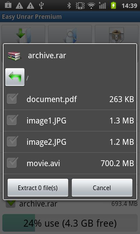 Easy Unrar Unzip &amp; zip (noads) Screen 2