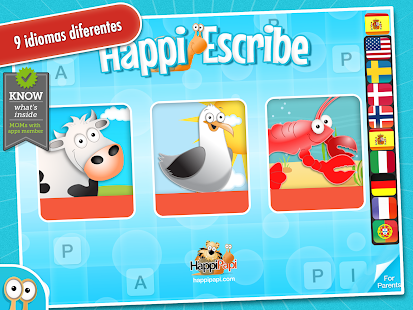 Captura de pantalla de la aplicacion Android Happi Spells Crossword Puzzles