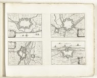 Plattegronden van Axel, Aardenburg, Sas-van-Gent en Philippine, ca. 1702