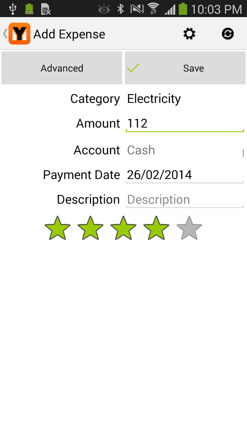 My Budget - Personal Manager Screen 2