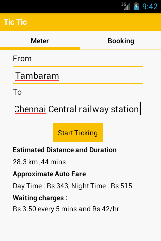 Tic Tic - Chennai Auto Fare