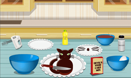 Cooking Game Black Cat Cake