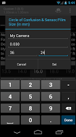 DOF and Hyperfocal Calculator APK 스크린샷 이미지 #8