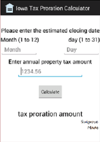 Iowa Tax Proration Calculator