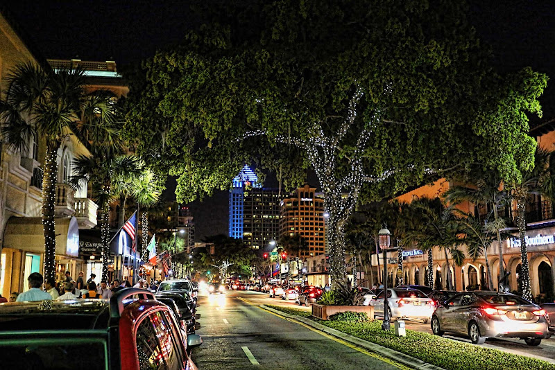 A festive stretch of Las Olas Boulevard in Fort Lauderdale, Florida.