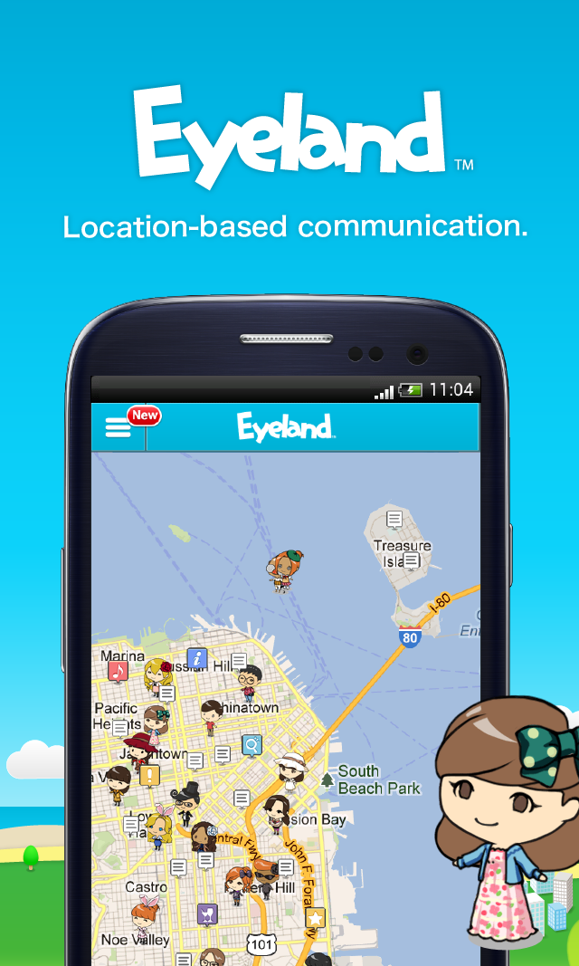 Eyeland - Chat, Post on Map Screen 1