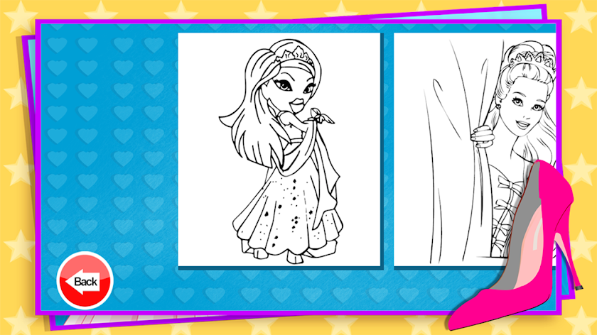 Princess Girl Coloring Screen 2