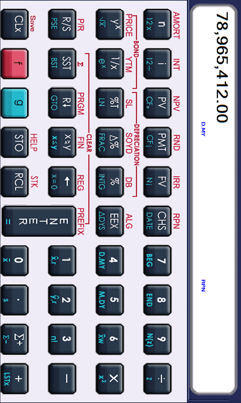 MxCalculator 12c Financial Screen 2